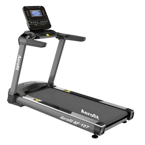 Aerofit AF-107 Treadmill for smooth running, fitness, and effective cardio workouts at gym.