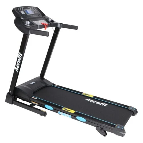 Aerofit AF-538 treadmill for home use with LCD display, manual incline and in-built speakers.