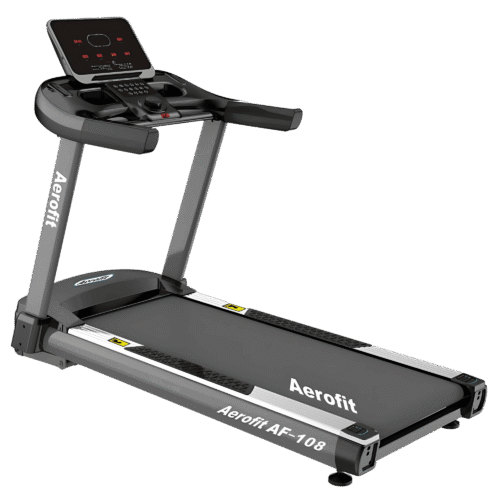 High-performance Aerofit AF-108 motorized treadmill with multiple workout programs.