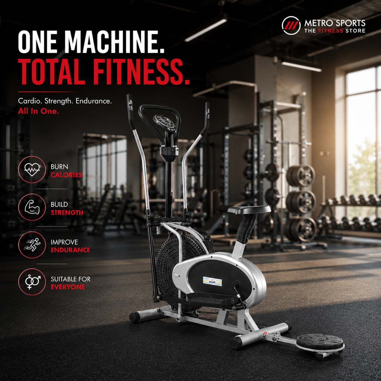 Aerofit AF-754 Multi Orbitrac Bike | Metro Sports