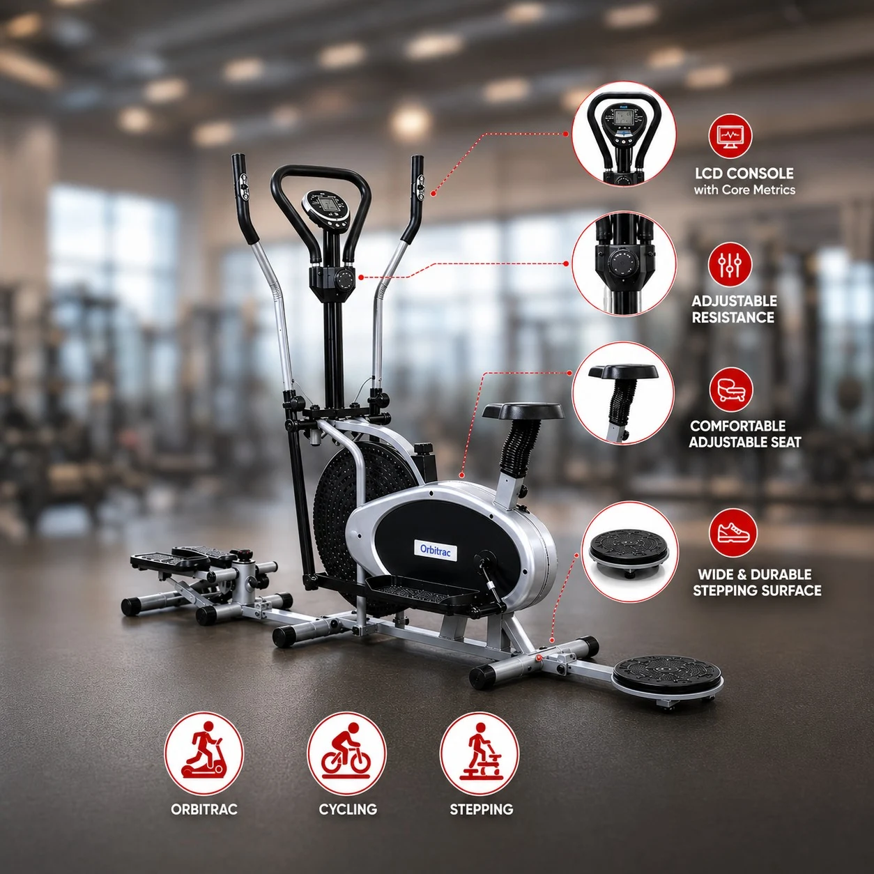 Aerofit Multy Orbitrac Bike AF-754 | Multi-Function Commercial