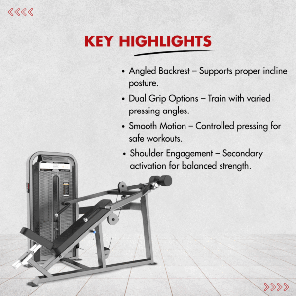 Everise Fitness Incline Chest Press EV7022 (Evolution Series) - Image 5