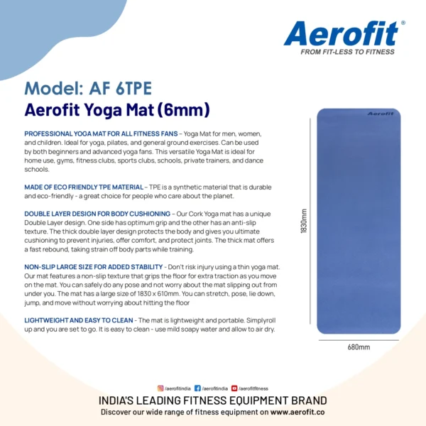 AEROFIT YOGA MAT 6TPE - Image 3