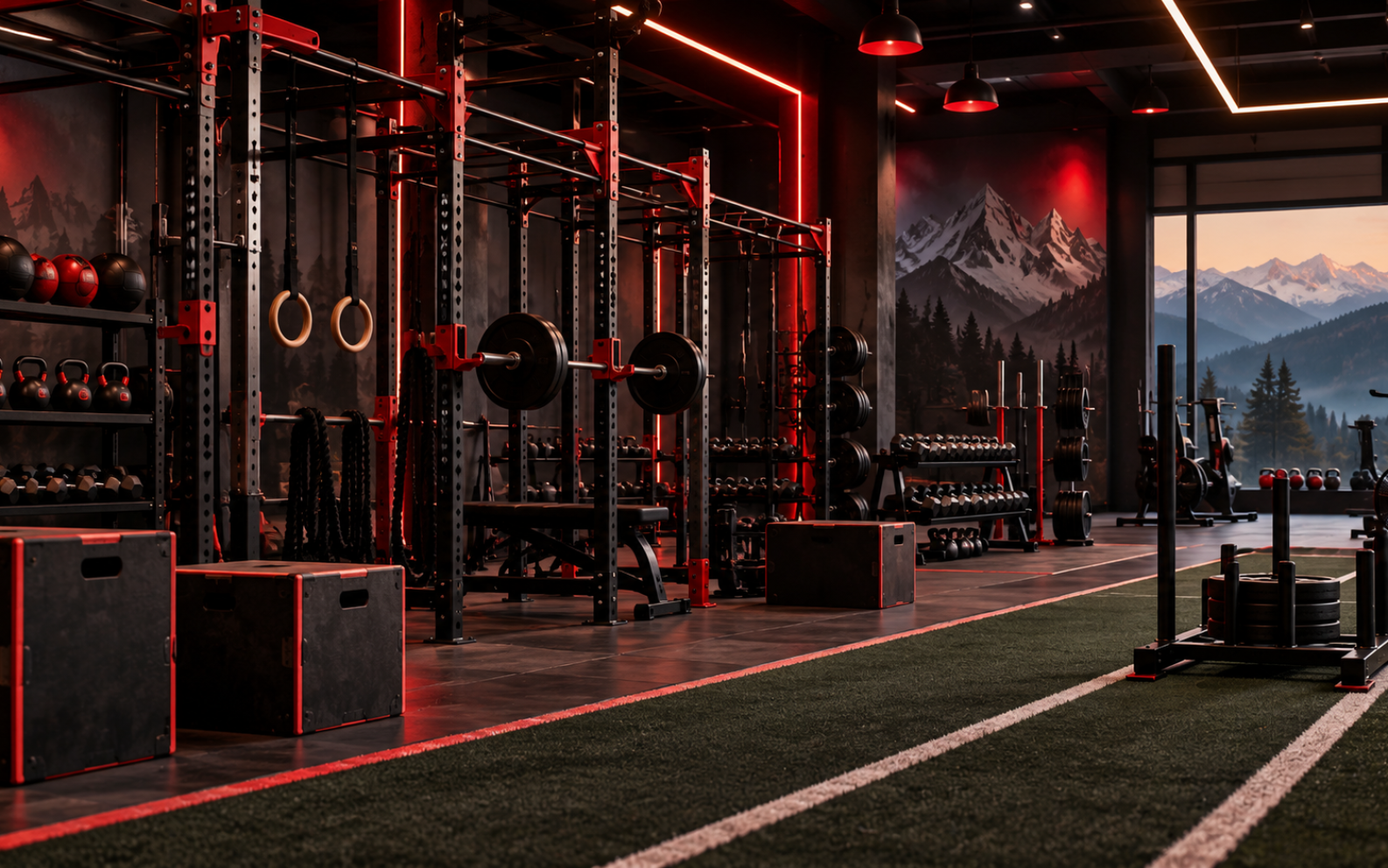 Mountain-View Redlit Performance Gym